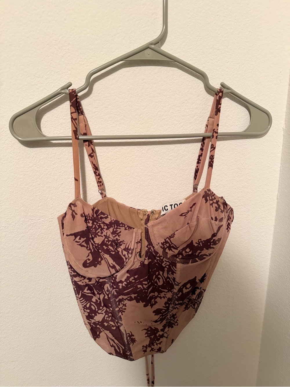 Floral Corset Camisole in Dusty Rose and Burgundy